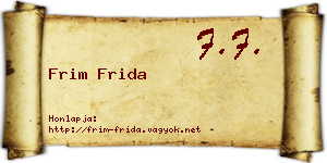 Frim Frida névjegykártya